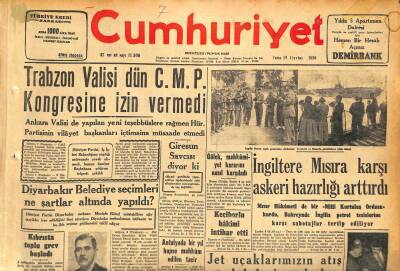Cumhuriyet Gazetesi 10 Ağustos 1956 - İngiltere Mısıra Karşı Askeri Hazırlığı Arttırdı GZ119819 - 1