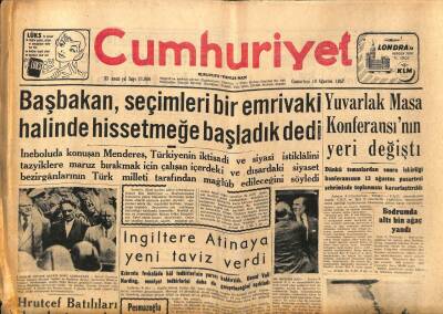 Cumhuriyet Gazetesi 10 Ağustos 1957 - Bodrumda Altı Bin Ağaç Yandı GZ96995 - 1