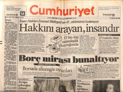 Cumhuriyet Gazetesi 10 Aralık 1991 - Aşkın Nur Yengi Son Kasetiyle GZ87381 - 1