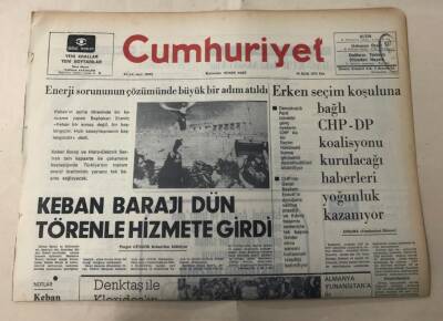Cumhuriyet Gazetesi 10 Eylül 1974 GZ1505 - 1
