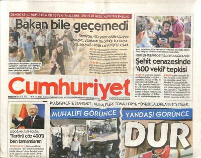 Cumhuriyet Gazetesi 10 Eylül 2015 - Özgecan Davasında 2.Duruşma , Savcı Katiller İçin En Ağır Cezayı İstedi GZ94475 - 1