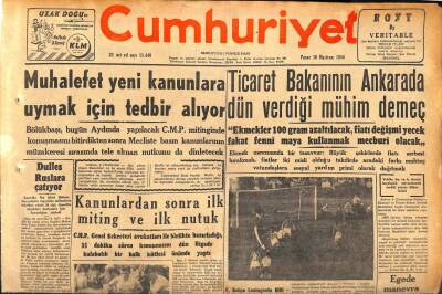Cumhuriyet Gazetesi 10 Haziran 1956 - Gary Cooper Dün Bir Basın Toplantısı Yaptı - Eisenhowere Dün Ameliyat Yapıldı GZ119794 - 1