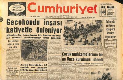 Cumhuriyet Gazetesi 10 Haziran 1963 - Afyon Kalesinden 15 Tonluk Sur Parçası Şehrin Üzerine Düştü - Gecekondu İnşası Katiyetle Önleniyor GZ120679 - 1