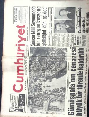 Cumhuriyet Gazetesi 10 Haziran 1964 - Gümüşpalanın Cenazesi Törenle Kaldırıldı, Gülriz Suriri, Mustafa Aytepe GZ122334 - 1