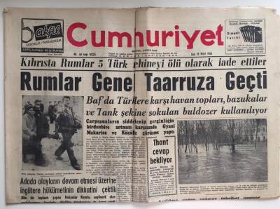 Cumhuriyet Gazetesi 10 Mart 1965- Rumlar Genel Taarruza Geçti GZ6405 - 1