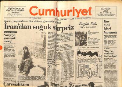 Cumhuriyet Gazetesi - 10 Mart 1987 - İrandan Soğuk Sürpriz GZ99599 - 1
