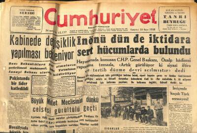 Cumhuriyet Gazetesi 10 Mayıs 1958 - Londra , Kıbrıs İçin Karar Arifesinde - İran Petrolünün Türkiyeden Akıtılmasına Dair Görüşmeler GZ120422 - 1
