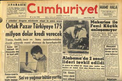 Cumhuriyet Gazetesi 10 Mayıs 1963 - Şam Ve Halepte Nasırcılar Dün de Nümayişler Yaptılar - Makarios İle Fazıl Küçük Anlaşamıyor GZ120645 - 1