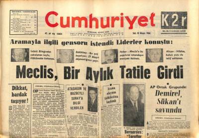 Cumhuriyet Gazetesi 10 Mayıs 1966 - Amerika Otomobil Yapımını Azaltıyor - Meclis , Bir Aylık Tatile Girdi GZ98065 - 1