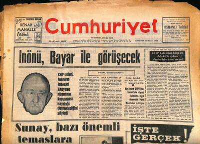 Cumhuriyet Gazetesi 10 Mayıs 1969 - Beşiktaşta Sinanpaşa Camiinin Avlusunda Sopalar Ele Geçirildi GZ85786 - 1