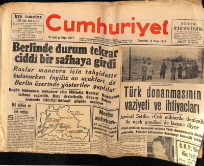 Cumhuriyet Gazetesi 10 Nisan 1948 - Türk Donanmasının Vaziyeti ve İhtiyaçları GZ69708 - 1