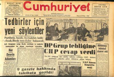 Cumhuriyet Gazetesi 10 Nisan 1960 - DP Grup Tebliğine CHP Cevap Verdi - Güney Afrika Başbakanı Bir Suikastte Yaralandı GZ120010 - 1