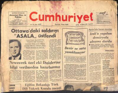 Cumhuriyet Gazetesi 10 Nisan 1982 - Newsweek Özel Eki Dışişlerine Bilgi Verilmeden Hazırlanmış GZ119471 - 1