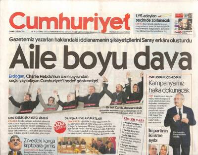 Cumhuriyet Gazetesi 10 Nisan 2015 - Van Gölü 600 Bin Yaşında - Oyuncu Yavuz Şener Hayatını Kaybetti GZ95252 - 1