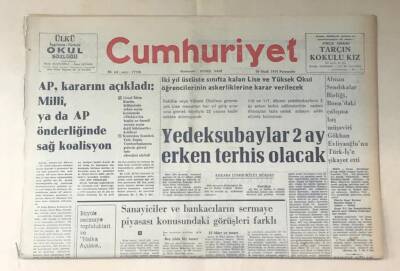 Cumhuriyet Gazetesi 10 Ocak 1974 GZ461 - 1