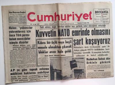 Cumhuriyet Gazetesi 10 Şubat 1964-APye Göre Toprak Reformu Mülkiyet Haklarını Zedeliyor GZ6418 - 2