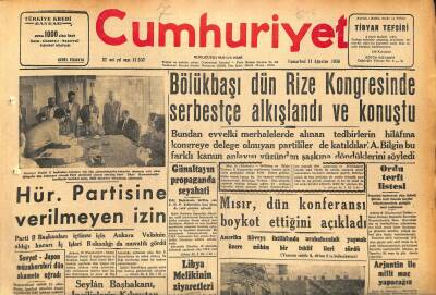 Cumhuriyet Gazetesi 11 Ağustos 1956 - Arjantin İle Milli Maç Yapacağız - Peri Bacaları Arasında Bir Milyon Güvercin Besliyen Köy GZ119841 - 1