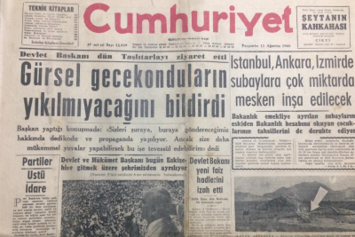 Cumhuriyet Gazetesi 11 Ağustos 1960 - Partiler Üstü İdare - GZ12071 - 2