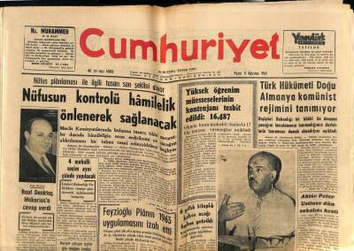 Cumhuriyet Gazetesi 11 Ağustos 1963 - Ziraat Bankası Toprak Ofise 100 Milyon Liralık Yeni Kredi Sağladı GZ85535 - 1