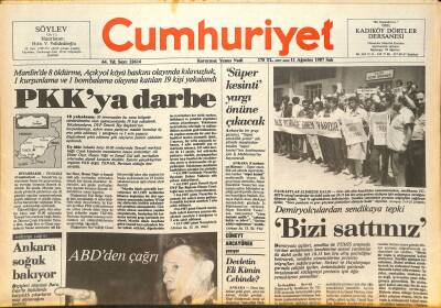 Cumhuriyet Gazetesi 11 Ağustos 1987 - ABDden Çağrı - Bodrumda İlk İslam Gemisi GZ126635 - 1