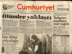 Cumhuriyet Gazetesi 11 Ağustos 1989 - İzmir AKMde Yangın GZ62253 - 2