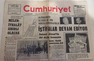 Cumhuriyet Gazetesi 11 Aralık 1964 -Demirel Milli Birlik Grubuyla Konuştu GZ6069 - 2