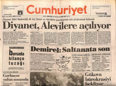 Cumhuriyet Gazetesi 11 Aralık 1991 - Diyanet İşleri Başkanlığı İlk Kez Sünni Alevilerin Yakınlaşması İçin Girişimlerde Bulundu GZ87380 - 1