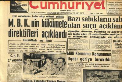Cumhuriyet Gazetesi 11 Eylül 1960 - Safa Yalçukun Tahliye Talebi Reddedildi GZ110084 - 1