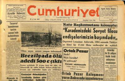 Cumhuriyet Gazetesi 11 Eylül 1963 - Brezilyada Orman Yangınından Ölü Adedi 500e Çıktı - Rize Şilebi Danimarka Karasularında Yanıyor GZ120739 - 1