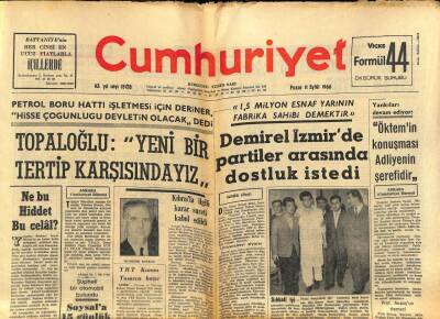 Cumhuriyet Gazetesi 11 Eylül 1966 - Sivasta Selden 10 Kişi Öldü GZ85037 - 1