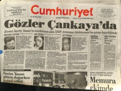 Cumhuriyet Gazetesi 11 Eylül 1987 - Gözler Çankayada GZ62240 - 2