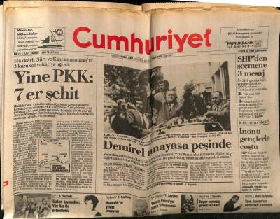 Cumhuriyet Gazetesi 11 Eylül 1991 - Doğum Günü Hediyesi GZ56857 - 1