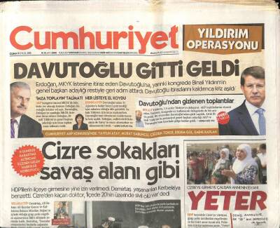 Cumhuriyet Gazetesi 11 Eylül 2015 - Appleın Yeni Ürünleri Borsada Borsada Para Etmedi - İki Ünlü Kadının Hukuk Savaşı * Tony Blair , Clooney GZ94476 - 1