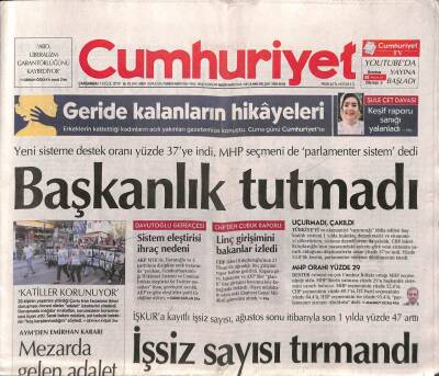 Cumhuriyet Gazetesi 11 Eylül 2019 - Usta Oyuncu Süleyman Turan Ve Dinçer Sümer Vefat Etti - Bakırköyde Öğrenciler Okula Sığmadı GZ95245 - 1
