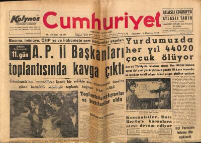 Cumhuriyet Gazetesi 11 Haziran 1962 Yurdumuzda Her Yıl 44020 Çocuk Ölüyor GZ70063 - 1