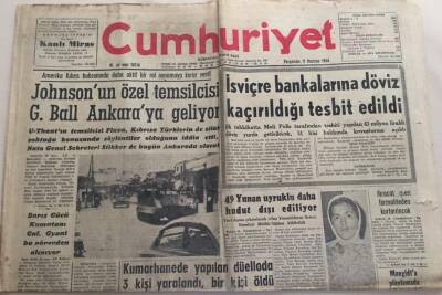 Cumhuriyet Gazetesi 11 Haziran 1964-Johnsonun Özel Temsilcisi G.Ball Ankaraya GeliyorGZ6014 - 2
