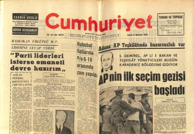 Cumhuriyet Gazetesi 11 Haziran 1965 - Kızılay Olayları Adliyeye İntikal Etti GZ59116 - 1