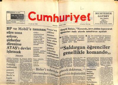 Cumhuriyet Gazetesi 11 Haziran 1974 - Saldırgan Öğrenciler Genellikle Komando GZ103149 - 1