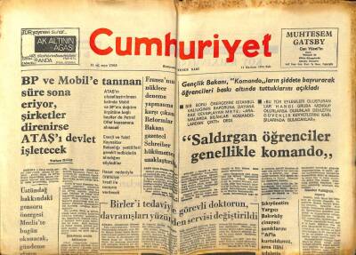 Cumhuriyet Gazetesi - 11 Haziran 1974 - Saldırgan Öğrenciler Genellikle Komando GZ99368 - 1