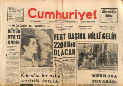 Cumhuriyet Gazetesi 11 Kasım 1964 - Ispartada Artıma İyi Gelen Mağara Bulundu - İnönü , Ortak Pazar Ülkelerini Ziyaret Edecek GZ92138 - 1