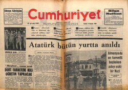 Cumhuriyet Gazetesi 11 Kasım 1966 - Atatürk Bütün Yurtta Anıldı GZ103239 - 1
