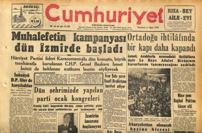 Cumhuriyet Gazetesi 11 Mart 1957 - Ömer Besim Kupasını İlhami Koç Kazandı - Nasır Gene Bağdat Paktına Hücum Etti GZ120801 - 1