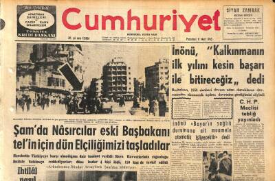 Cumhuriyet Gazetesi 11 Mart 1963 - Şamda Nâsırcılar Eski Başbakanı Telin İçin Dün Elçiliğimizi Taşladılar GZ120574 - 1