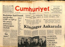 Cumhuriyet Gazetesi 11 Mart 1974 - Kissinger Ankarada GZ103157 - 2