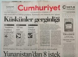 Cumhuriyet Gazetesi 11 Mart 1999 Cumhurbaşkanı Süleyman Demirel Dış Politik Gelişmeleri Değerlendirdi - GZ44888 - 2