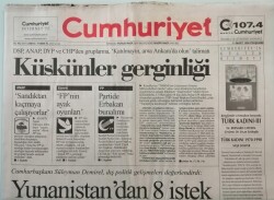 Cumhuriyet Gazetesi 11 Mart 1999 Cumhurbaşkanı Süleyman Demirel Dış Politik Gelişmeleri Değerlendirdi - GZ44888 - 1