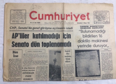 Cumhuriyet Gazetesi 11 Mayıs 1966 - APliler Katılmadığı İçin Senato Dün Toplanamadı - GZ19205 - 1