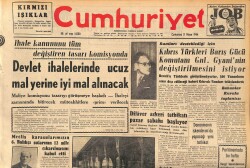 Cumhuriyet Gazetesi 11 Nisan 1964 - Danimarka Başbakanının Eşi Film Çeviriyor - Devlet İhalelerinde Uuz Mal Yerine İyi Mal Alınacak GZ160421 - Gökçekoleksiyon