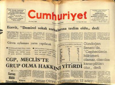 Cumhuriyet Gazetesi 11 Nisan 1975 - Erbakanla Karaca Makam Odası Yüzünden Sert Biçimde Tartıştı GZ59084 - 1