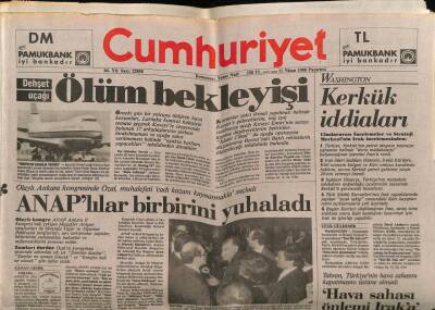 Cumhuriyet Gazetesi 11 Nisan 1988 - Kaçırılan Kuveyt Uçağı Ve Ölüm Bekleyişi GZ61206 - 1